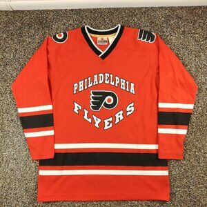 Vintage Philadelphia Flyers Jersey Winning Goal Orange Mens Small (Youth XL)